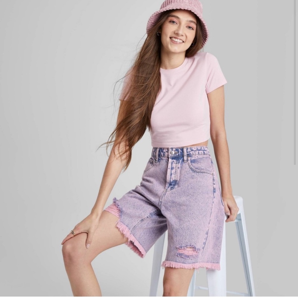 High rise bermuda shorts